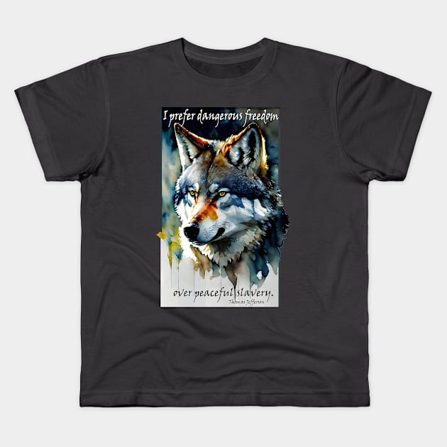 I Prefer Dangerous Freedom Kids T-Shirt by ArtlyStudio